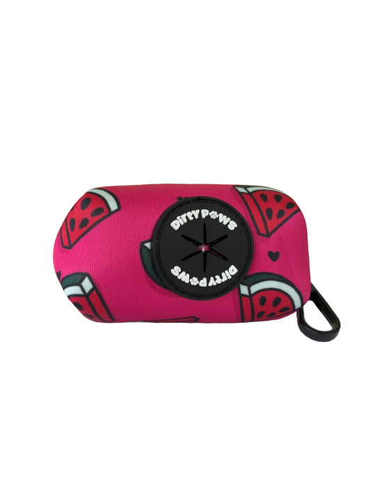 summer watermelon fun pink dog poo waste bag holder