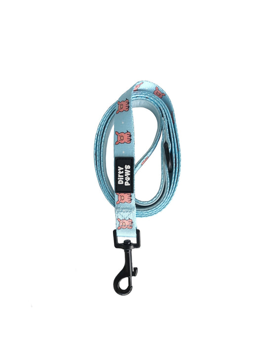 cute pink and blue pig dog leash