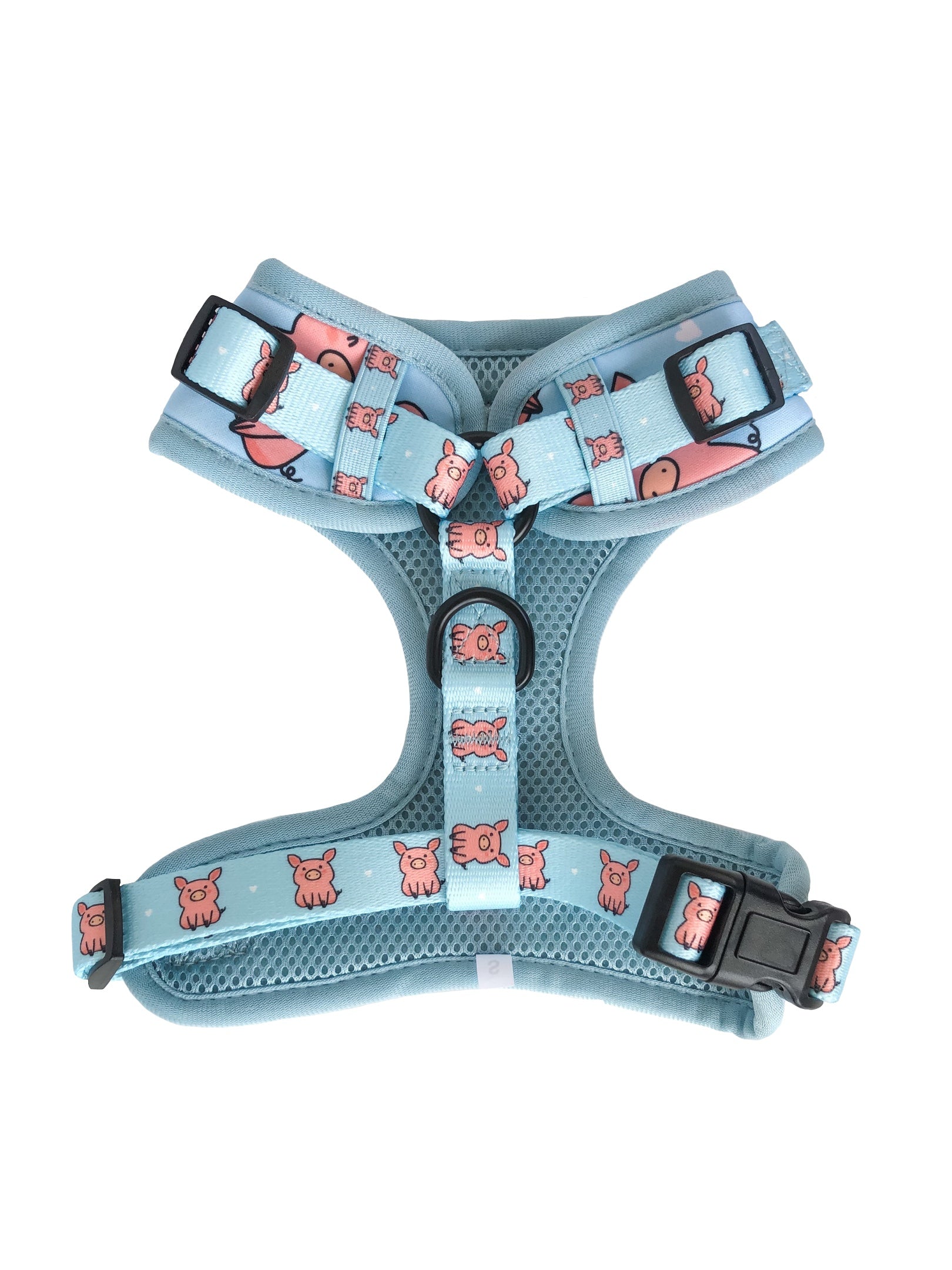 blue cute pig design dog harness 